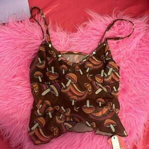 ROMWE 2 Piece Set Pajama Sheer Shorts and Crop Top